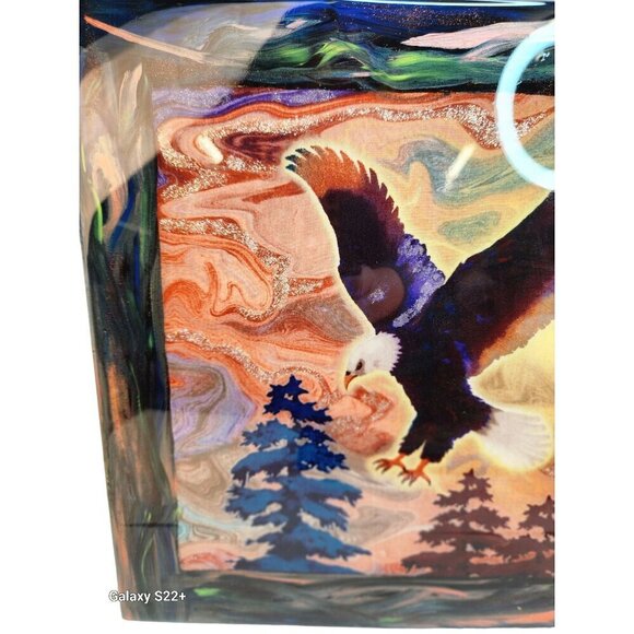 Eagle Wall Art or Large trivet tile With Abstract Background Handmade Resin top - Picture 10 of 13